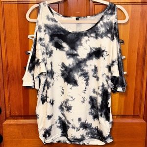 cold shoulder tie dye top